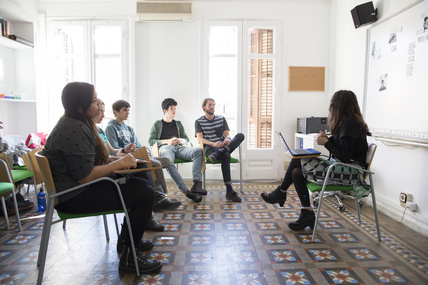A conversation class in progress